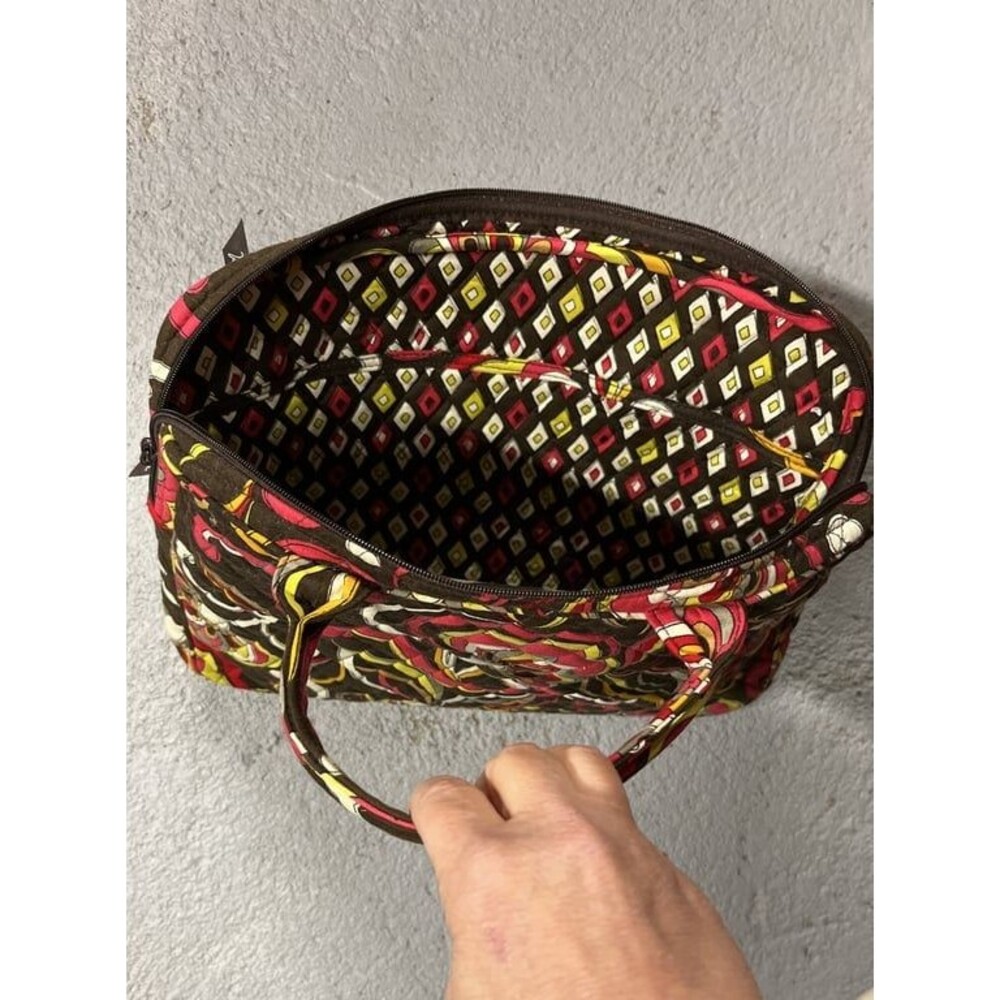 Vera Bradley Puccini Laptop Computer Bag Brown Red Yellow